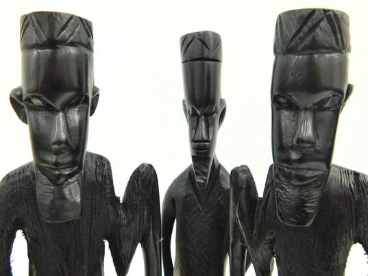 African Tribal Warrior Men And Women Hand Carved Statue Figures Made In Kenya image number 7