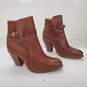 Vintage 1980s FRYE Women's Mahogany Brown Belted Ankle Boots Size 6.5B image number 3