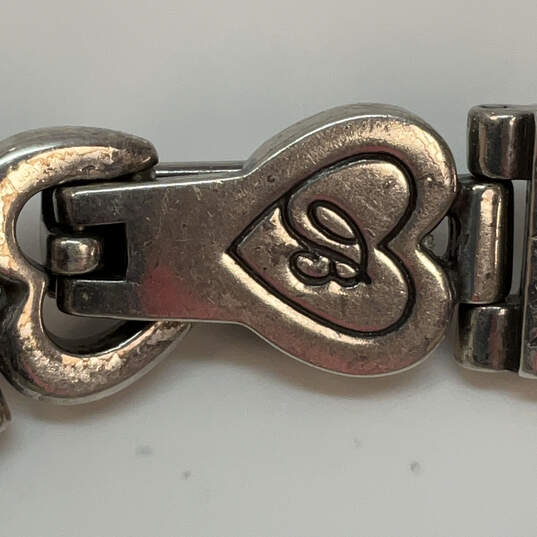 Designer Brighton Silver-Tone Engraved Heart Clasp Chain Bracelet image number 4