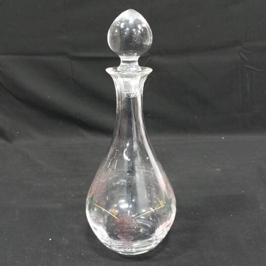 Vintage Grape Themed Clear Crystal Wine Decanter image number 3