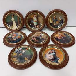 Set of 8 Framed Norman Rockwell Collector Plates alternative image