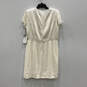 NWT Womens Ivory Short Sleeve Round Neck Back Zip Shift Dress Size 14 image number 1