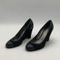 Womens Kerryann A8453 Black Leather Slip-On Wedge Pump Heels Size 10 B image number 4
