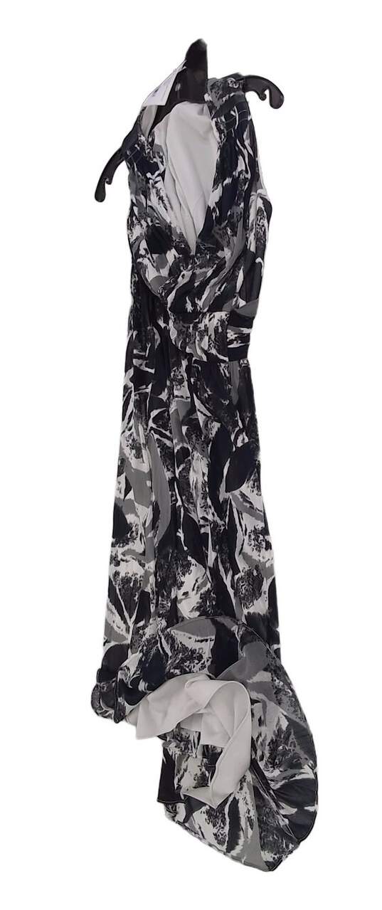 Womens Multicolor Abstract Sleeveless Surplice Neck Casual A Line Dress Size 6 image number 3