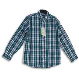 NWT Pashartuk Mens Multicolor Plaid Long Sleeve Classic Button-Up Shirt Size L