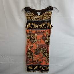 Cache Women's Leopard Polyester Sleeveless Sheath Mini Dress Size 2