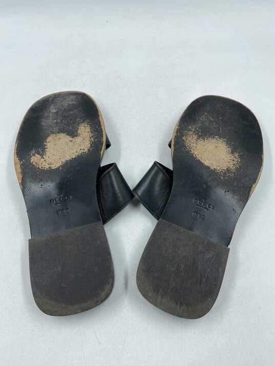 Authentic Gucci Black Leather Sandals M 10.5D image number 5