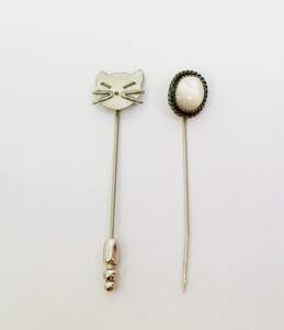 2 - 925 & Mixed Metals MOP Stick Pins
