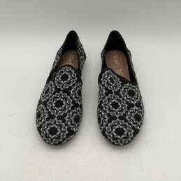 Womens Darcy Black Sunburst Printed Round Toe Slip-On Loafer Flats Size 7
