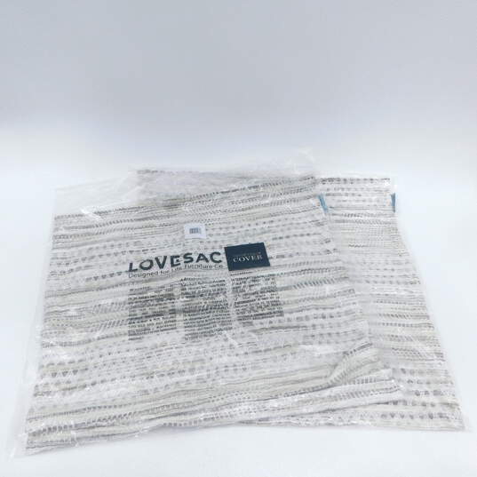 2 Sealed Lovesac 24x24 Pillow Covers Neutral Loom Weave image number 1