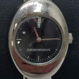 Emporio Armani Oval Case Unique Lady's Stainless Steel Bangle Quartz Watch alternative image
