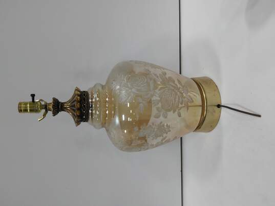Vintage Etched Glass Table Lamp image number 2