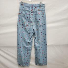 BDG WM's High Waisted Embroidered Denim Blue Jeans Size 27 x 26 alternative image