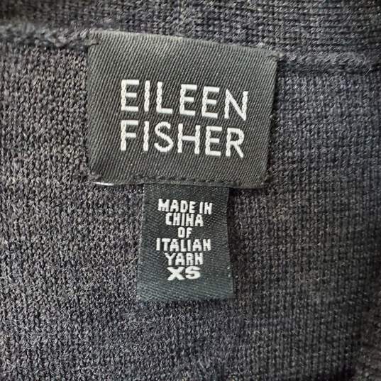 Eileen Fisher Merino Wool Gray Cardigan Open Front Sweater Women's XS image number 2