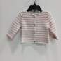 NWT Baby Girls Pink White Striped Knitted Cardigan Sweater Size 3-6 Months image number 1