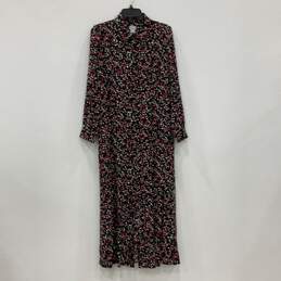 Chicos Womens Multicolor Heart Print Collared Long Shirt Dress Size 1