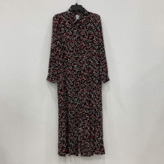 Chicos Womens Multicolor Heart Print Collared Long Shirt Dress Size 1 image number 1