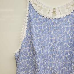 NEW Lilly Pulitzer Tory Dress in Blue Eyelet w/Lace Trim Sleeveless Size 14 NWT alternative image