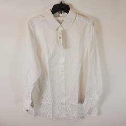 Foxcroft NYC Women White Button Up Blouse 14 NWT