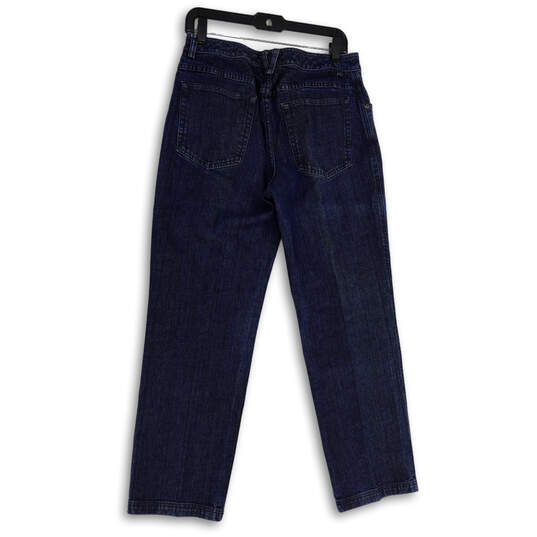 Womens Blue Denim Medium Wash Regular Fit Pockets Straight Jeans Size 8X31 image number 2