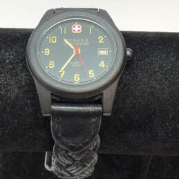 Designer Wenger 0600 Black Round Dial Stainless Steel Analog Wristwatch