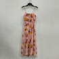 NWT Womens Pink Floral V-Neck Short Sleeve Back Zip Maxi Dress Size 2 image number 1