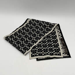 Womens White Black Signature Print Merino Wool Winter Rectangle Scarf alternative image