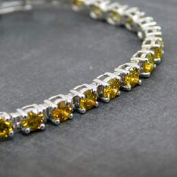 14K White Gold 6.00 CTTW Yellow Diamond Tennis Bracelet 11.5g