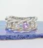 10K White Gold Purple Sapphire & Spinel Twisted Rope Band Ring 3.2g image number 1