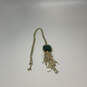 Designer Kendra Scott Rayne Gold-Tone Green Stone Tassel Pendant Necklace image number 3
