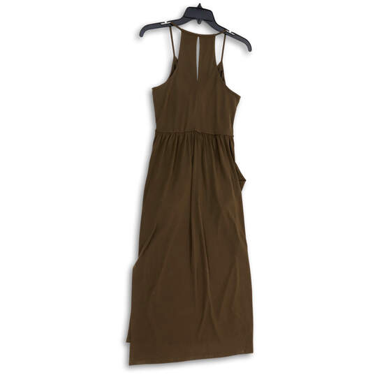 NWT Womens Brown Sleeveless V-Neck Back Keyhole Midi Sheath Dress Size S image number 2