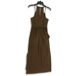 NWT Womens Brown Sleeveless V-Neck Back Keyhole Midi Sheath Dress Size S alternative image