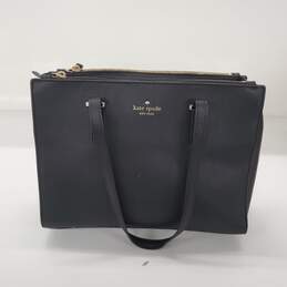 Kate Spade Black Saffiano Leather Multi-Compartment Tote Shoulder Bag