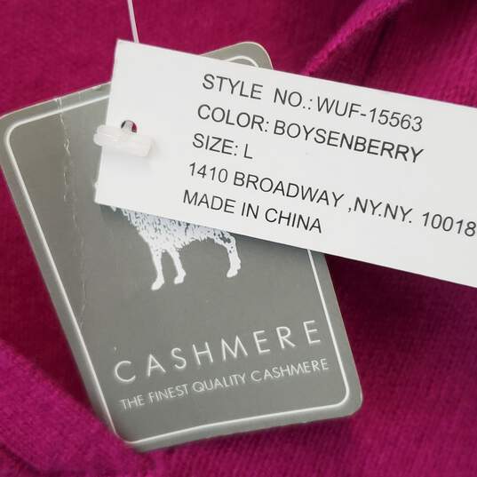 Incashmere Collared Cashmere Henley Top Boysenberry  Size Large image number 3