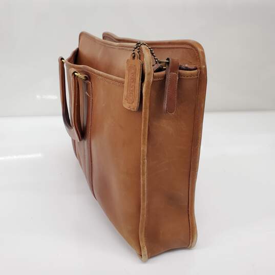 Vintage Coach Leatherware Brown Leather Zip Top Briefcase image number 6