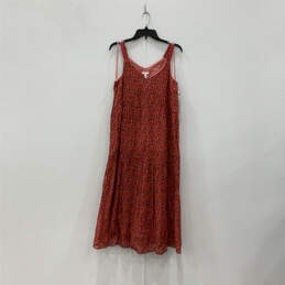NWT Womens Red Abstract Sleeveless Sweetheart Neck Maxi Dress Size Small alternative image