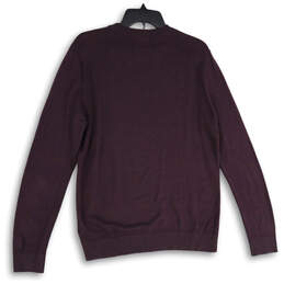 Mens Purple Knitted Crew Neck Long Sleeve Pullover Sweater Size Medium alternative image