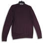 Mens Purple Knitted Crew Neck Long Sleeve Pullover Sweater Size Medium image number 2