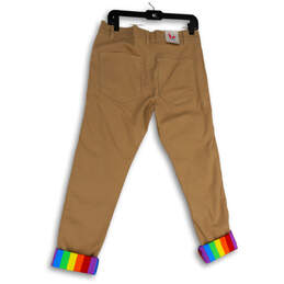 NWT Mens Brown Rainbow Rollup Pockets Straight Leg Chino Pants Size 32 alternative image
