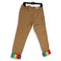 NWT Mens Brown Rainbow Rollup Pockets Straight Leg Chino Pants Size 32 image number 2