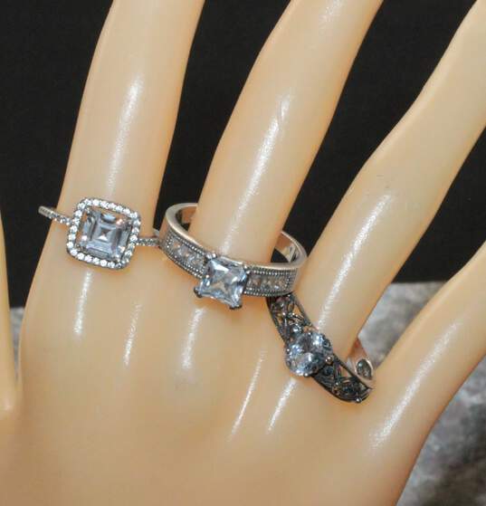 Sterling Silver Ring Set with CZ image number 1