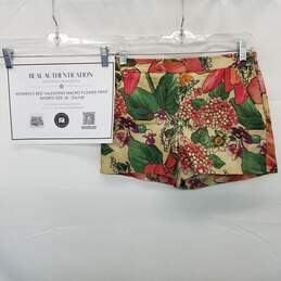 AUTHENTICATED Red Valentino Macro Flower Print Shorts Size 38