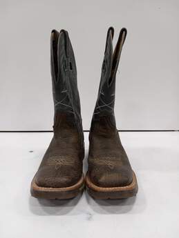 Double-H Men's F2892-18 Brown & Gray Square-Toe Western Boots Size 9D alternative image