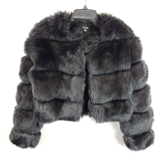 Fashion Nova Women Black Faux Fur Coat XS image number 1