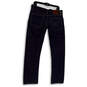 Mens Blue Denim Dark Wash Stretch Pockets Straight Leg Jeans Size 32 image number 2