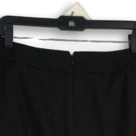 Womens Black Flat Front Straight & Pencil Skirt Size 8 Petite image number 4