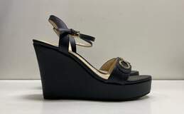 Calvin Klein Karper Black Wedge Heels Shoes Size 9 M