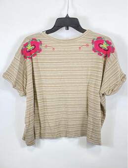 NWT Free People Womens Multicolor Striped Catalunya Embroidered Blouse Top Sz XS alternative image