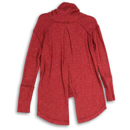 Womens Red Long Sleeve Turtleneck Split Back Hem Pullover Sweater Size S/P alternative image