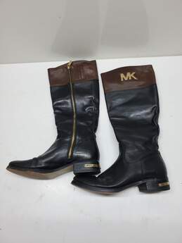 Michael Kors Hayley Brown & Black Leather Boots Size 6.5